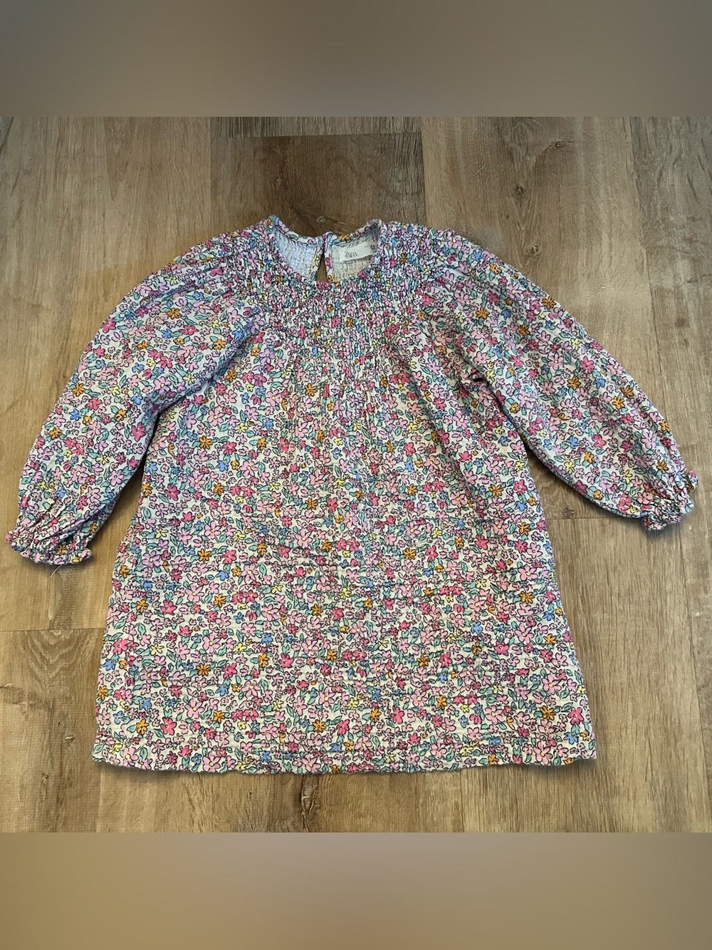 Zara Girls Floral Smocked Dress